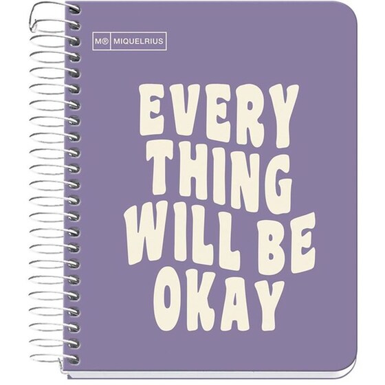 Τετράδιο Σπιράλ Miquelrius Α6 Messages Μωβ 100 Φύλλων image 0