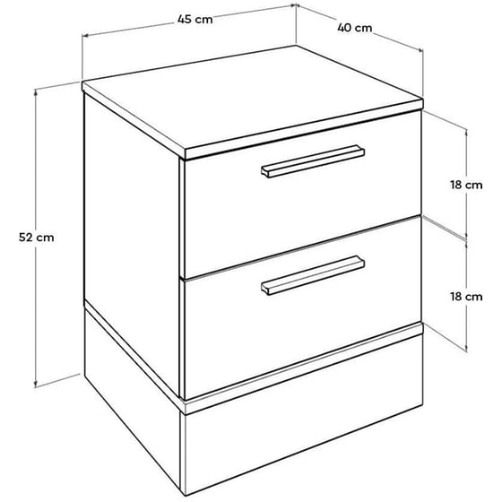 Κομοδίνο Spitishop με 2 Συρτάρια από Mdf A-d Kmd-820-mb-1 45x40x52 cm - Λευκό image 3