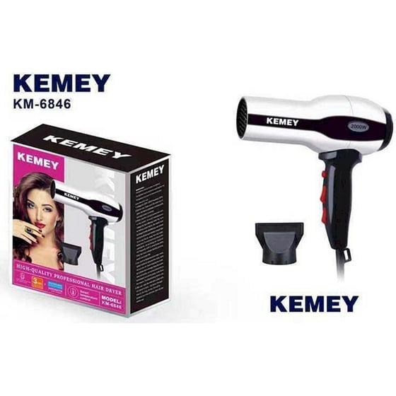 Σεσουάρ Μαλλιών KEMEI KM-6846 2000W Λευκό/Μαύρο image 1