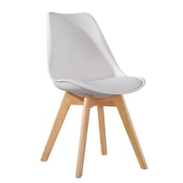 Καρέκλα Grough Λευκό Pp/pu/ξύλο 49x56x83cm