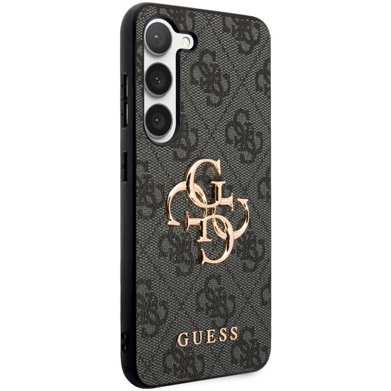 Θήκη Samsung Galaxy S23 S911 - Guess 4g Metal Logo Collection Perforated PU Leather Case - Γκρι image 3