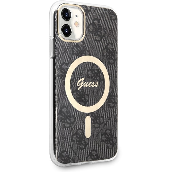 Θήκη Apple iPhone 11 - Guess 4g Logo Collection Magsafe Hard Case - Μαύρο image 4