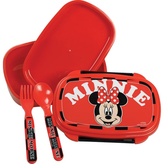 Φαγητοδοχείο με Κουτάλι και Πιρούνι Gim Minnie 500 ml image 1