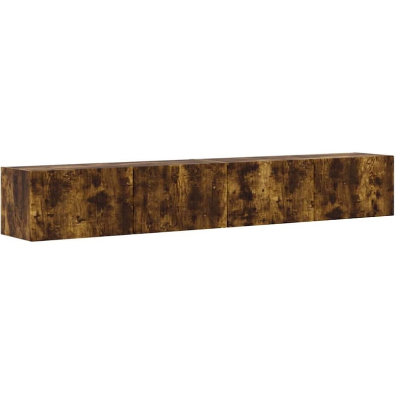 Έπιπλο Τηλεόρασης VidaXL Επιτοίχιο 2 τμχ 98 x 31 x 29,5 cm - Καπνιστή Δρυς