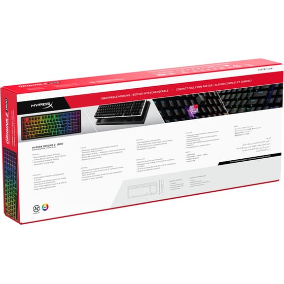 HyperX Origins 2 Gaming Μηχανικό Ενσύρματο 1800 Πληκτρολόγιο με RGB Μαύρο (US) image 4