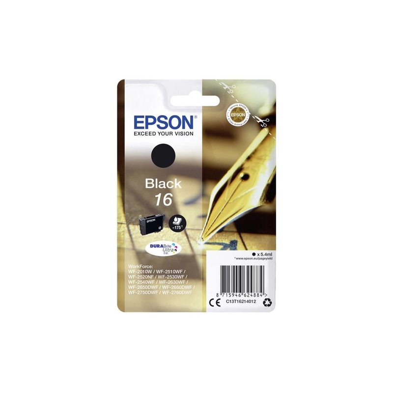 Epson 16 Μαύρο Μελάνι Εκτυπωτή C13T16214010