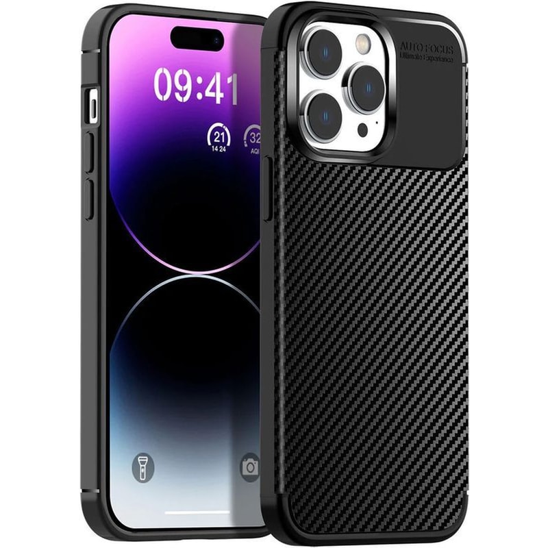 Θήκη Apple iPhone 14 Pro - Ancus AutoFocus Carbon Fiber - Black