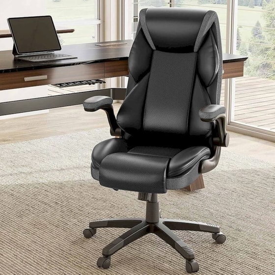 Καρέκλα Γραφείου Εργονομική Eureka Ergonomic ERK-OC11-B από Δερματίνη - Μαύρη image 5