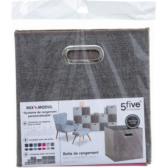 Κουτί Αποθήκευσης F-V 138885h Υφασμάτινο 31x31cm - Καφέ image 1