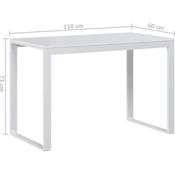 Γραφείο Υπολογιστή VidaXL από Μοριοσανίδα 110x60x73 cm - Λευκό image 5