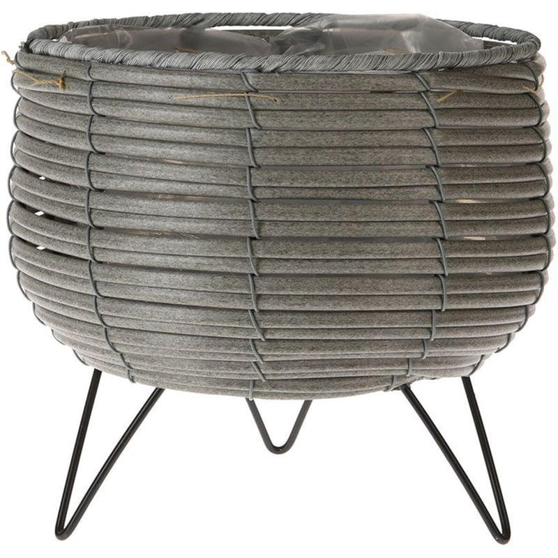 SPITISHOP Κασπώ με Βάση Spitishop Κ-Μ 430000710 από Πλαστικό φ20.5x19.5 cm - Γκρι/Μαύρο