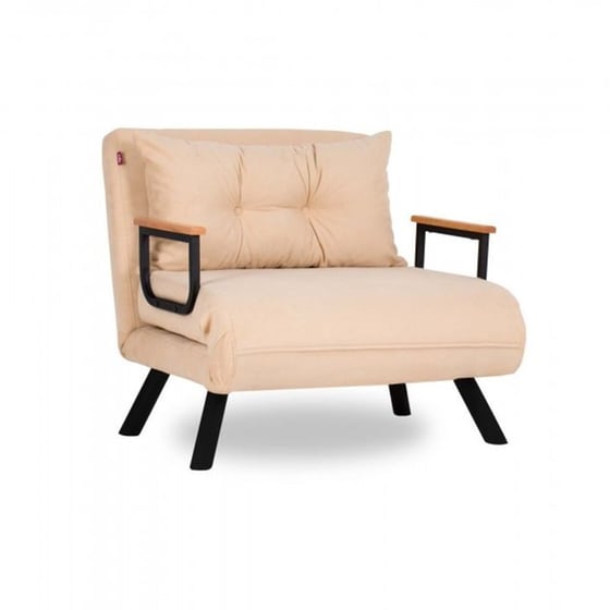 Πολυθρόνα Κρεβάτι 24mall Comfort από Ύφασμα/Μέταλλο 60x78 cm - Κρεμ image 0
