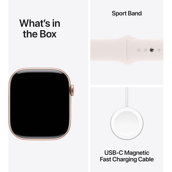 Apple Watch Series 10 GPS + Cellular 46mm Rose Gold Aluminum Case with Light Blush Sport Band - M/L image 7