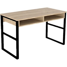 Γραφείo Μελέτης 24Mall Brescia από Μοριοσανίδα 120x60x72 cm - Μπεζ/Μαύρο