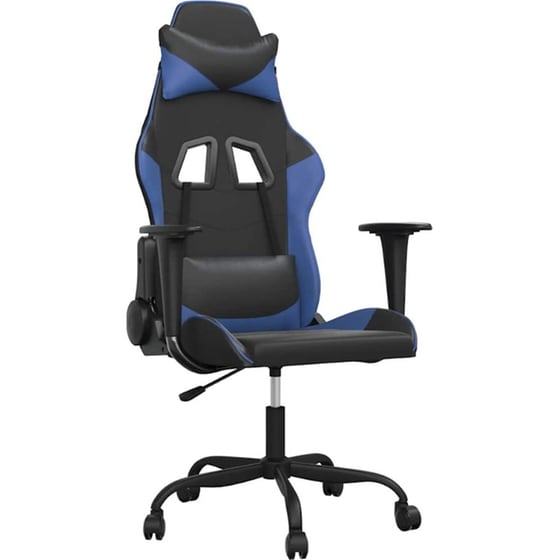 Καρέκλα Gaming VIDAXL 3143641 με Ρυθμιζόμενα Μπράτσα από Τεχνητό Δέρμα - Μαύρο / Μπλε image 0