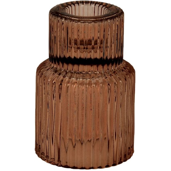 Κηροπήγιο Spitishop Κ-μ Brown Ac6009720 Γυάλινο 5.7x8.4cm - Καφέ image 0