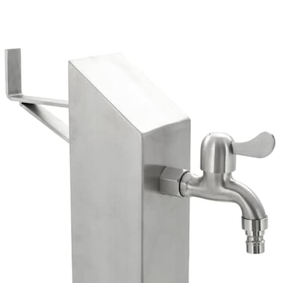 Vidaxl Βρύση Δαπέδου Κήπου Τετράγωνη 95 Εκ. Από Ανοξείδωτο Ατσάλι image 4