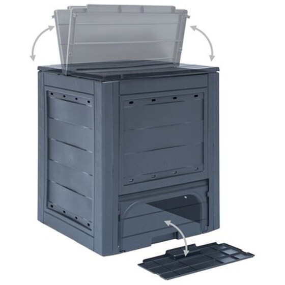 Vidaxl Κομποστοποιητής Κήπου Γκρι 60 X 60 X 73 Εκ. 260 Λίτρα image 5