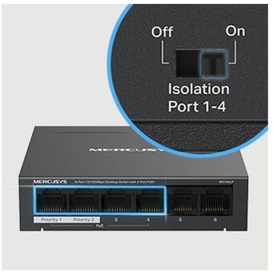 Mercusys MS106LP v1 Unmanaged L2 PoE+ Switch με 6 Θύρες Ethernet image 1