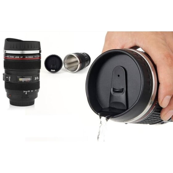 Κούπα Ταξιδίου Σε Σχήμα Φακού Φωτογραφικής Μηχανής Με Ανοξείδωτο Εσωτερικό image 0