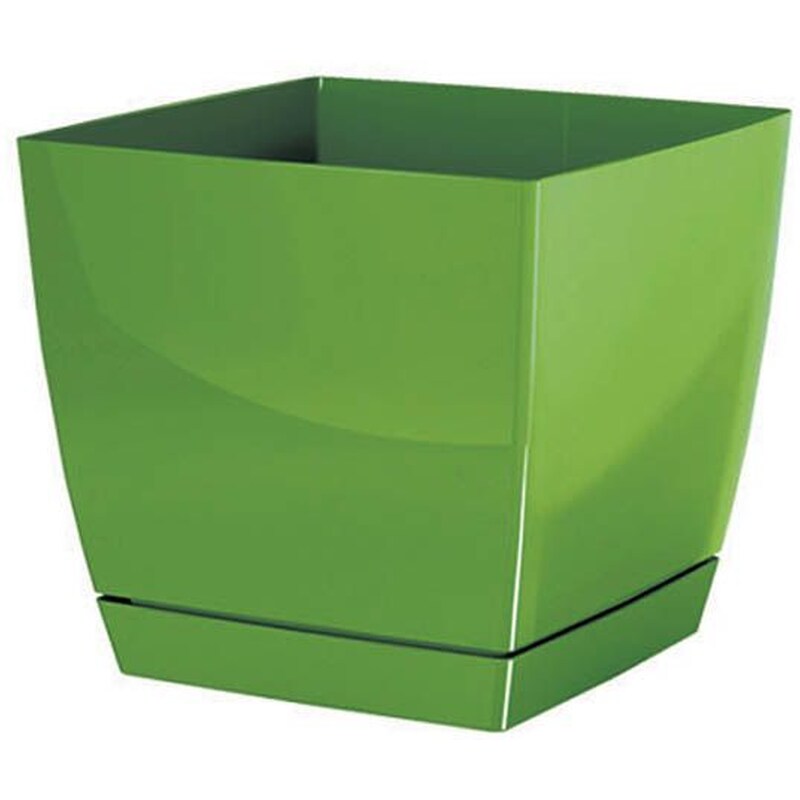 Γλάστρα Marhome Coubi Square Πλαστικό με Πιάτο 5L - Πράσινο
