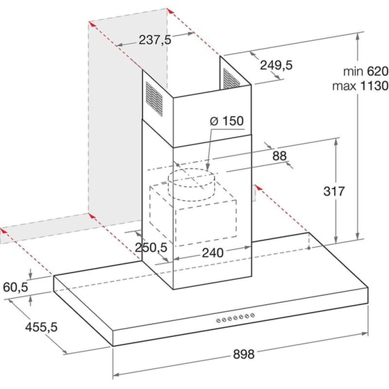 HOTPOINT HHBS 9.8F LT X/1 90 cm Inox Καμινάδα - Τζάκι Απορροφητήρας image 2