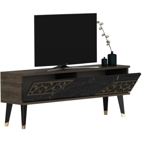 Έπιπλο Τηλεόρασης 24Mall Toro από Μοριοσανίδα 120x29.6x45.2 cm - Καφέ/Μαύρο image 2