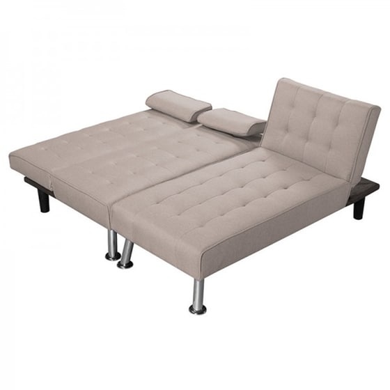 Πενταθέσιος Καναπές-Κρεβάτι Brisk Pakoworld Ύφασμα 200x146x75 cm - Καφέ image 3