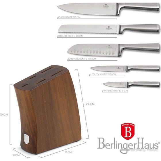 Σετ Μαχαίρια Berlinger Haus Artist Pieces από Ανοξείδωτο Ατσάλι με Βάση Ακακίας 6 Τμχ image 2