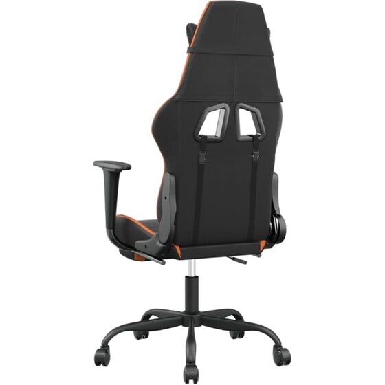 Καρέκλα Gaming VIDAXL 3143659 με Υποπόδιο από Τεχνητό Δέρμα - Μαύρο / Πορτοκαλί image 3