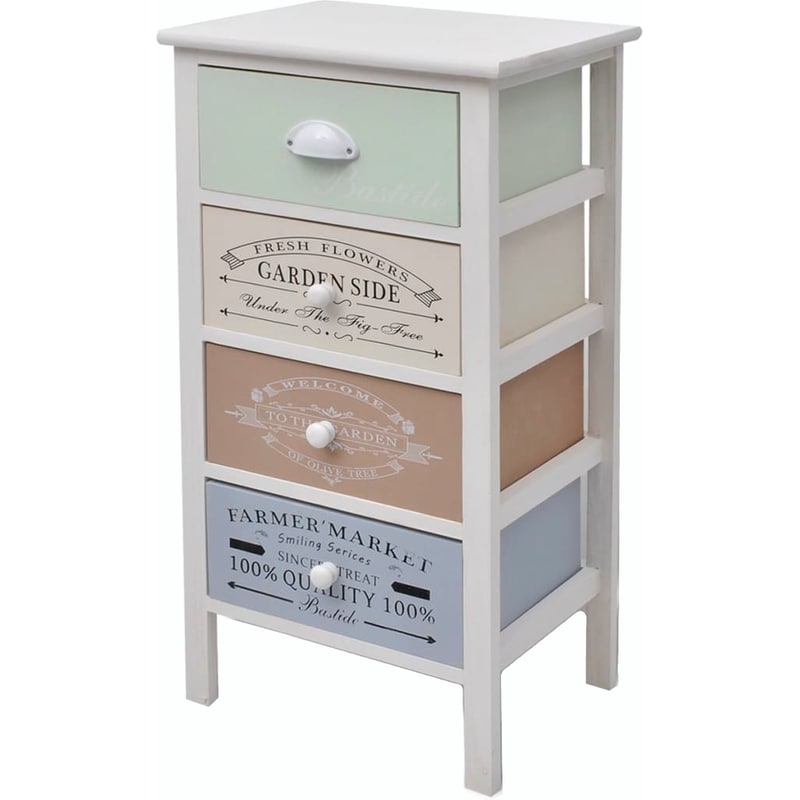 VIDAXL Συρταριέρα Γραφείου VidaXL από Ξύλο 38x28x72 cm - Πολύχρωμο