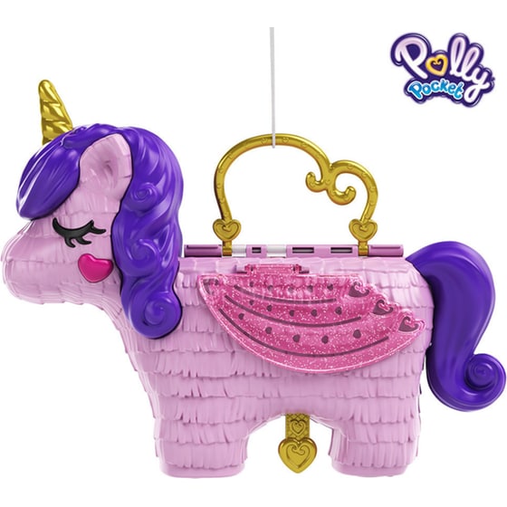 Παιχνιδολαμπάδα Mattel Polly Pocket Unicorn Party Μονόκερος Πινιάτα (GVL88) image 2