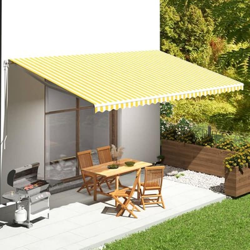 Vidaxl Τεντόπανο Ανταλλακτικό Κίτρινο / Λευκό 6 X 3,5 Μ.