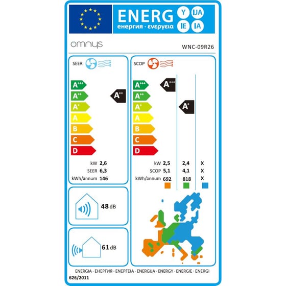 OMNYS Lite Pro WNC-09R26 Κλιματιστικό Inverter 9.000 BTU A++/A+++ με WiFi image 2
