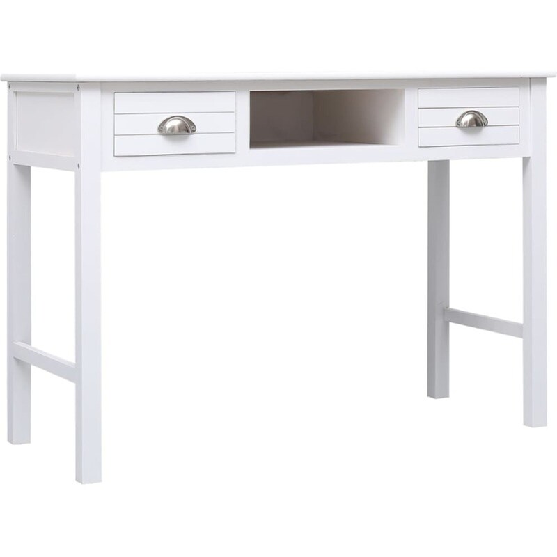 Γραφείο VidaXL από Μασίφ Ξύλο Παυλώνιας 108x45x76 cm - Λευκό