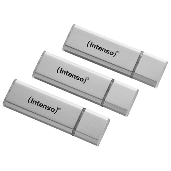Intenso Alu Line 16GB USB 2.0 Stick Ασημί (3 Τεμάχια) image 1