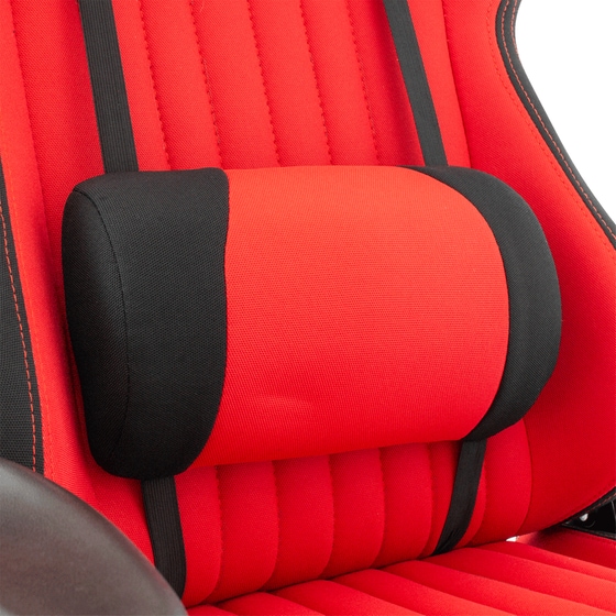 Καρέκλα Gaming White Shark Red Devil Υφασμάτινη - Κόκκινη image 2