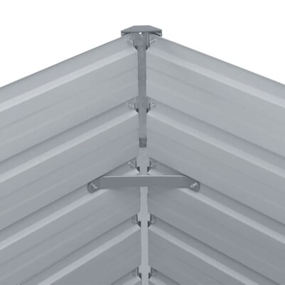 Vidaxl Ζαρντινιέρα Ψηλή Γκρι 129 X 129 X 46 Εκ. Γαλβανισμένος Χάλυβας image 5