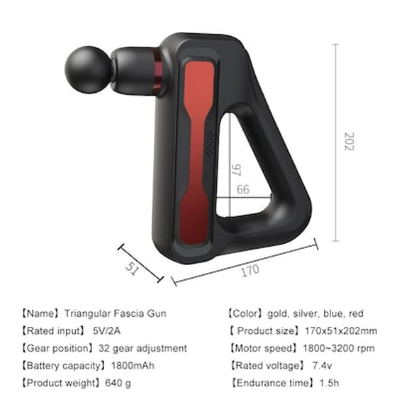 Μίνι Ισχυρό Πιστόλη Μασάζ Με 32 Ταχύτητες Και 8 Κεφαλές Hb-003 image 1