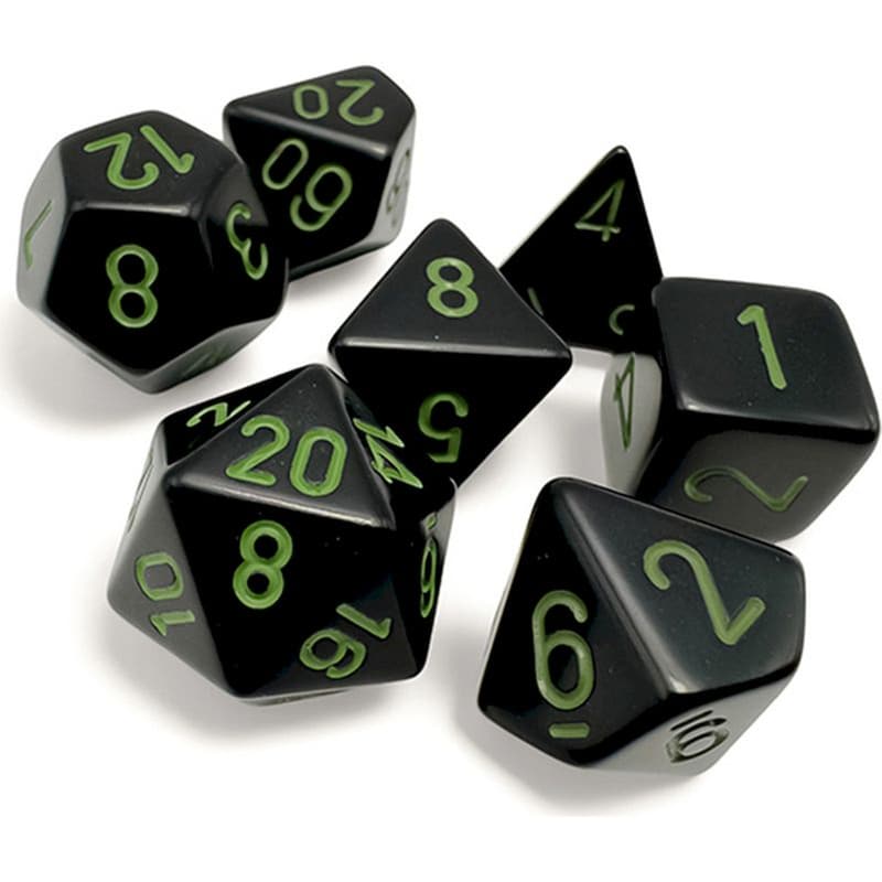 Σετ Ζάρια Opaque Polyhedral - Μαύρα/Λευκά