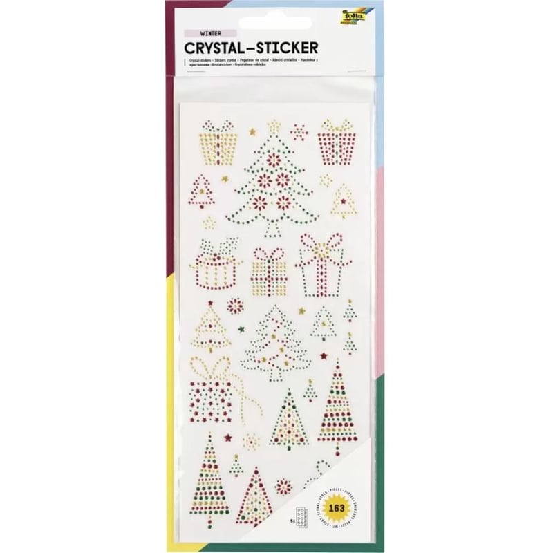 Σετ Αυτοκόλλητα Με Κρυσταλλάκια Γκλίτερ, 5 Φύλλα 10x23 Εκ, Winter