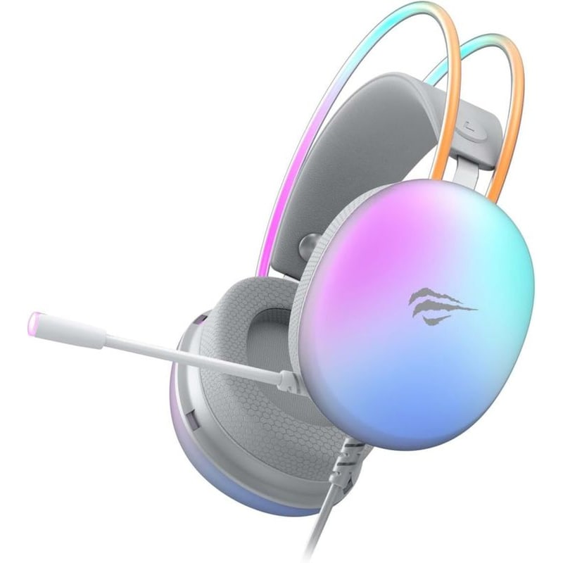 HAVIT Havit H2037d Gaming Ενσύρματα Ακουστικά 3.5mm με RGB Φωτισμό Λευκά