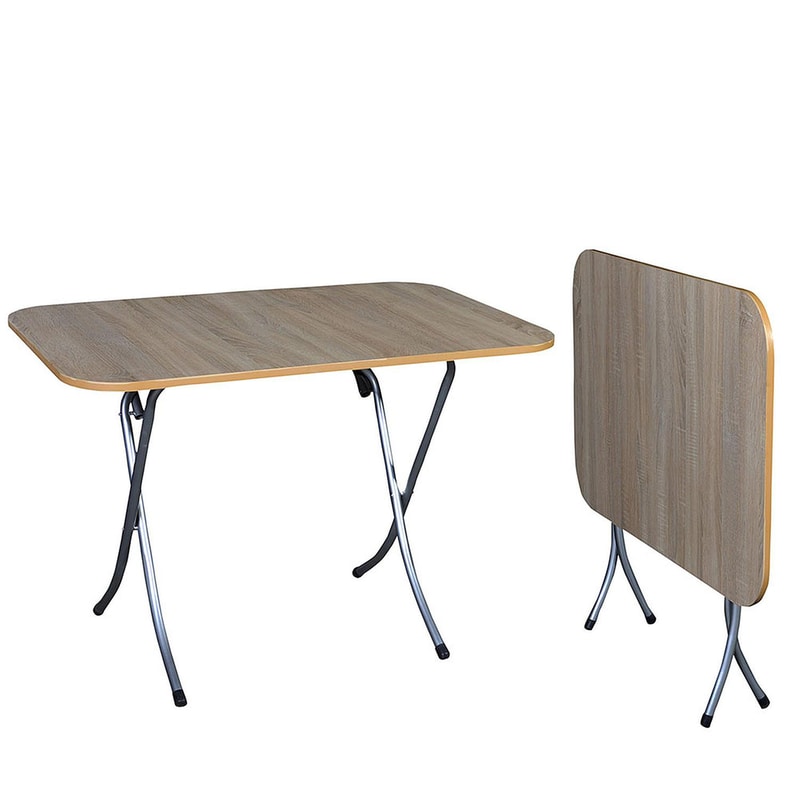 Τραπέζι Αναδιπλούμενο Artelibre Ξύλινο 60x90 cm - Ασημί/Καφέ