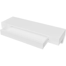 Ράφι Τοίχου VidaXL με Συρτάρι από MDF 80x25x8 cm - Λευκό