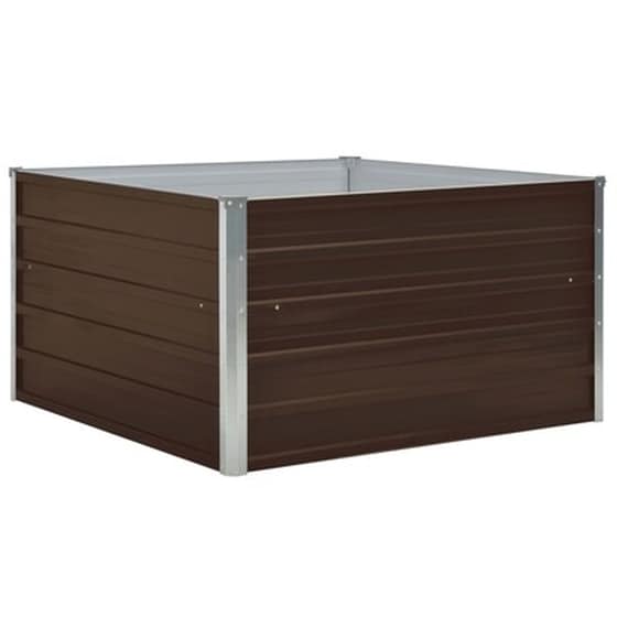 Vidaxl Ζαρντινιέρα Ψηλή Καφέ 100 X 100 X 45 Εκ. Γαλβανισμένος Χάλυβας image 3