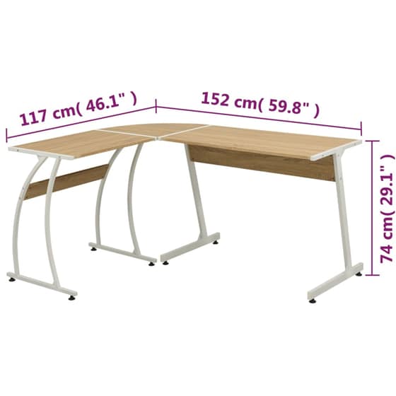 Γραφείο Γωνιακό VidaXL από Μοριοσανίδα 152x117cm - Φυσικό image 6