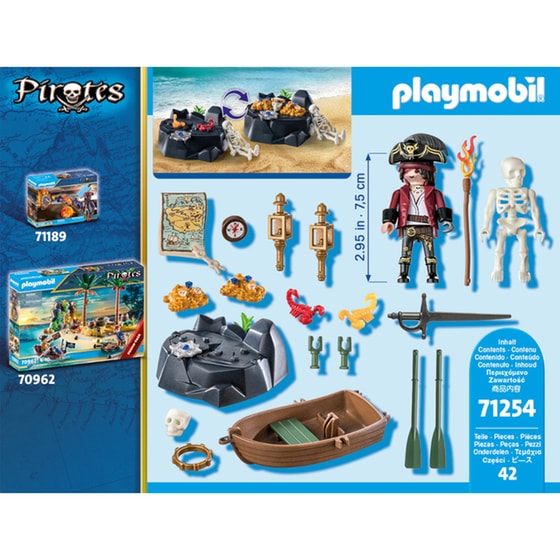 PLAYMOBIL® Pirates Starter Pack Πειρατής με βαρκούλα και θησαυρό (71254) image 3