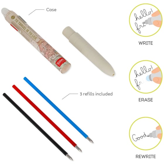 Στυλό Διαρκείας Legami Gel Erasable 3 Χρώματα Travel image 1