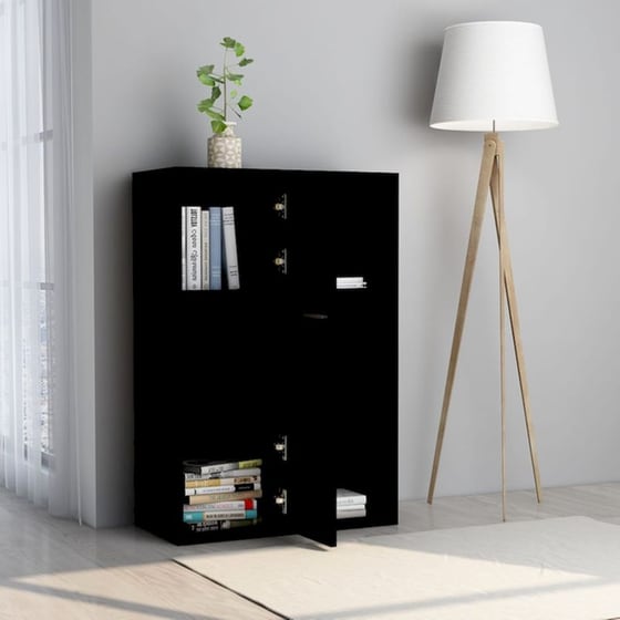 Βιβλιοθήκη VidaXL από Μοριοσανίδα 60x29.5x90 cm - Μαύρο image 2