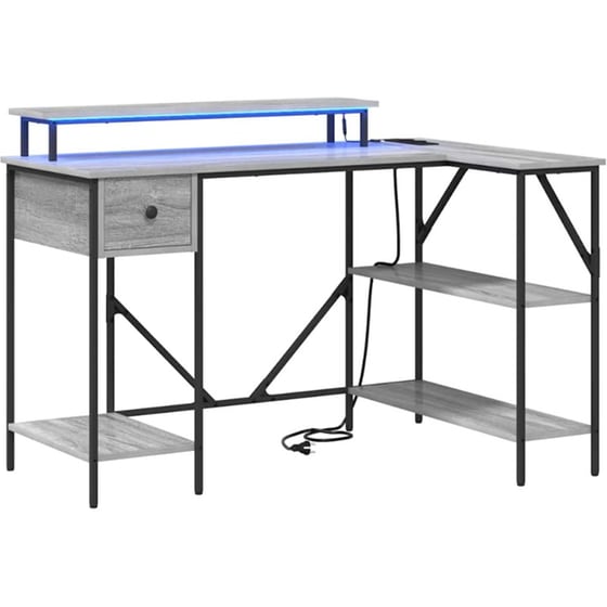 Γραφείο VidaXL από Επεξεργασμένο Ξύλο 120x79x86,5 cm - Γκρι Sonoma image 0